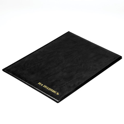 Папка адресная ПВХ "НА ПОДПИСЬ", формат А4, увеличенная вместимость до 100 листов, черная, "ДПС", 2032.Н-107