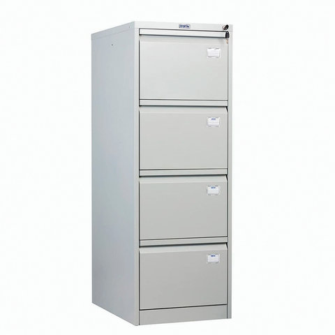 Шкаф картотечный ПРАКТИК "AFC-04", 1320х470х646 мм, 4 ящика, для 220 подвесных папок, формат папок Foolscap или A4 (БЕЗ ПАПОК)