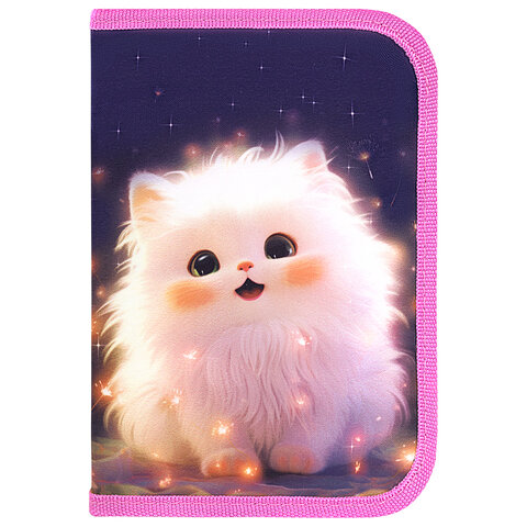 Пенал BRAUBERG, 1 отделение, 2 откидные планки, полиэстер, 21х14 см, "Tiny beauty", 273527