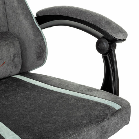 Кресло компьютерное BRABIX "Shooter GM-123", 2 подушки, ткань, серое, 533192