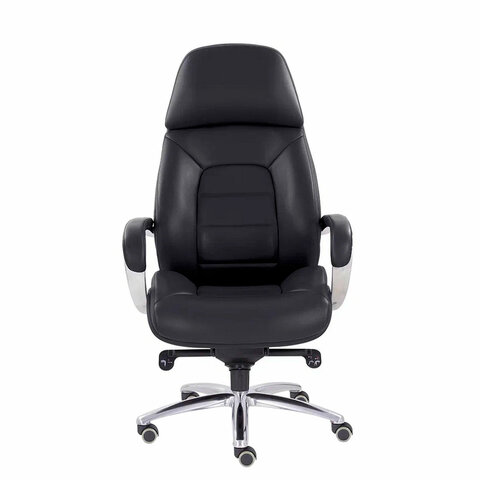 Кресло офисное "EPIK" A-181-G, мультиблок, натуральная кожа, черное