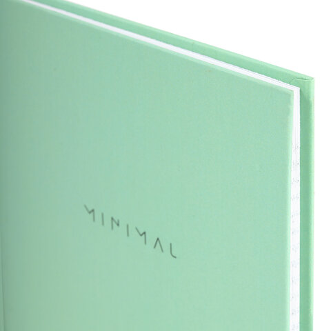 Блокнот А5 134х206 мм, 80 л., твёрдый, клетка, BRAUBERG "Minimal", мятный, 116443