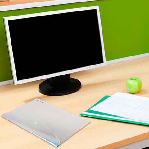 Папка-конверт с кнопкой BRAUBERG "ULTRA", А4, непрозрачная, c голографическим эффектом, 0,2 мм, 272885