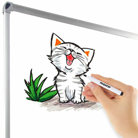 Маркеры стираемые 2 мм для белой доски и планера со стирателем НАБОР 12 ЦВЕТОВ, ПИФАГОР, 152565