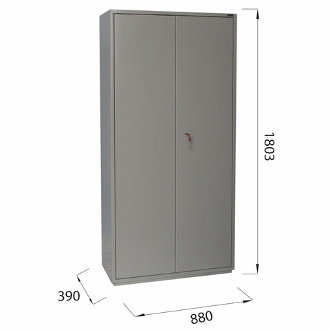 Шкаф металлический для документов BRABIX "KBS-10", 1803х880х390 мм, 77 кг, 2 отделения, сварной, 291159