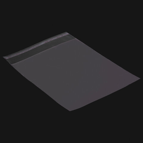 Пакет БОПП с клеевым клапаном, КОМПЛЕКТ 100 шт., 20х25+4 см, толщина 30 мкм, с усиленным швом