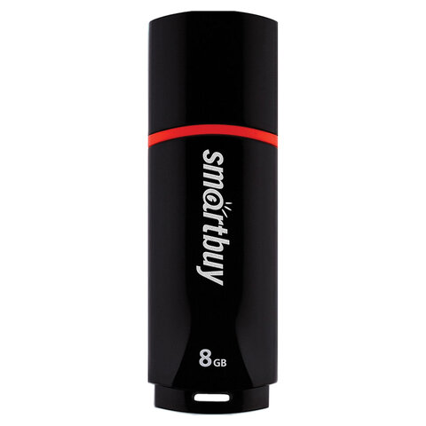 Флеш-диск 8 GB, SMARTBUY Crown, USB 2.0, черный, SB8GBCRW-K