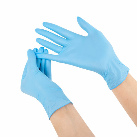 Перчатки нитриловые смотровые SFM Supersoft, Германия, 100 пар (200 штук), размер 7-8, М (средний)