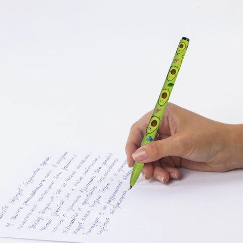 Ручка шариковая BRAUBERG SOFT TOUCH GRIP "AVOCADO", СИНЯЯ, мягкое покрытие, узел 0,7 мм, 143716