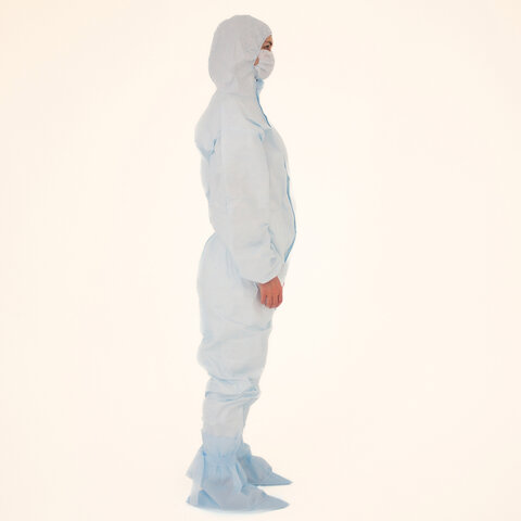 Комплект одноразовой одежды защитный КХ-87 (комбинезон, бахилы, маска), размер 56-58, ГЕКСА