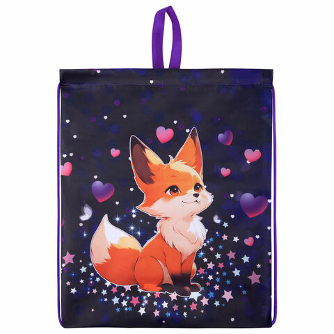 Мешок для обуви BRAUBERG KIDS, с петлей, 42х34 см, "Fairy fox", 273433