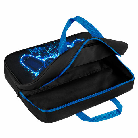 Папка на молнии с ручками BRAUBERG KIDS А4, 1 отделение, полиэстер, 80 мм, "Digital gamepad", 273316