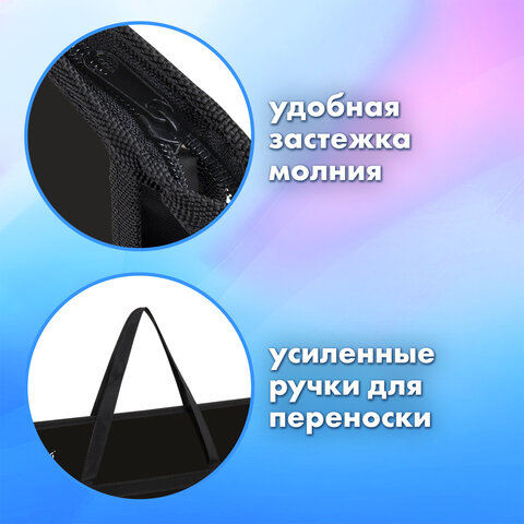 Папка для рисунков и чертежей с ручками BRAUBERG А3, пластик, молния сверху, "Creative", 273411