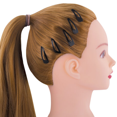 Заколки для волос НАБОР 10 шт., 4 см, клик-клак, глянцевый черный, перламутровый белый, MONTE VITA (МОНТЕ ВИТА), 457085