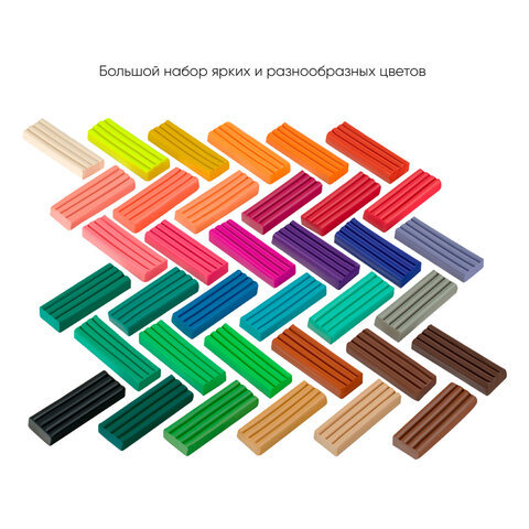 Пластилин классический ГАММА "Классический", 36 цветов, 720 г, со стеком, картонная упаковка, 281037