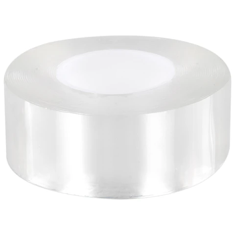 Многоразовая двухсторонняя прозрачная крепежная лента, скотч NANO tape, 5 м x 3 см, толщина 1 мм, WBZ (ВБЗ), 700426