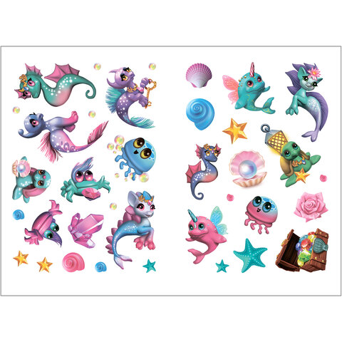 Раскраска с наклейками АССОРТИ "Волшебные питомцы", 29,5х21 см, 3+, МС