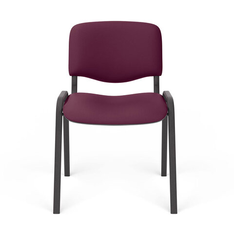 Стул для персонала и посетителей "ИЗО", черный каркас, ткань бордовая, В-20/С-13