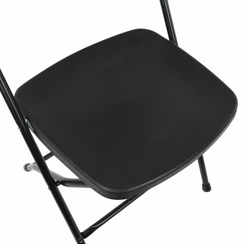 Стулья складные BRABIX "Golf CF-002", КОМПЛЕКТ 4 шт., черный каркас, пластик черный, 533030