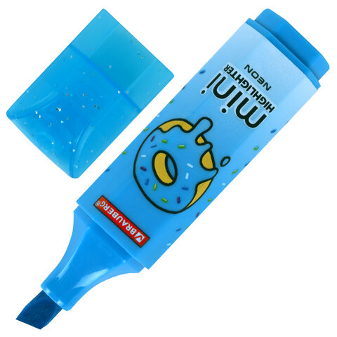 Текстовыделитель мини с принтами BRAUBERG "NEON", АССОРТИ В ПЛАСТИКОВОЙ БАНКЕ, 1-5 мм, 152535