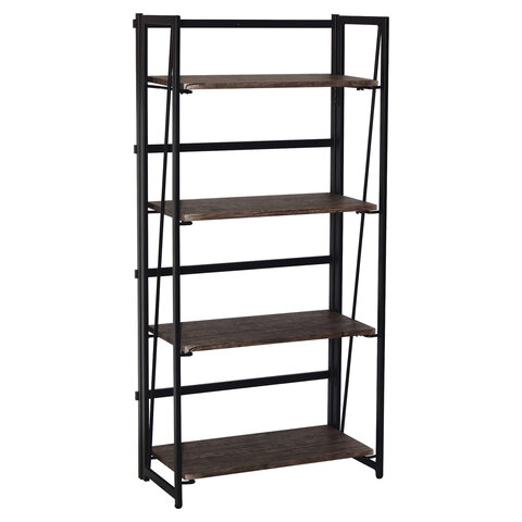 Стеллаж на металлокаркасе "BRABIX LOFT SH-001", 600х300х1250 мм, складной, цвет морёный дуб, 641228