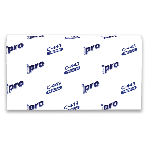 Полотенца бумажные 190 шт., PROtissue (H2) PREMIUM, 2-слойные, белые, КОМПЛЕКТ 21 пачка, 24х21,5 см, Z-сложение, С443