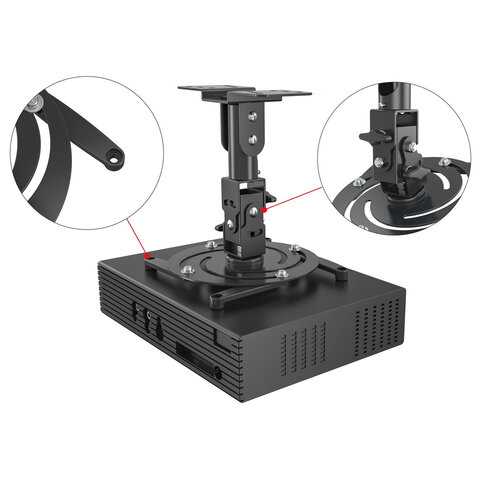 Кронштейн для проекторов настенно-потолочный CACTUS CS-VM-PR04-BK, высота 20,7 см, 21 кг