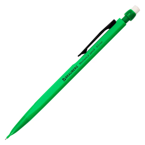 Карандаш механический 0,5 мм, BRAUBERG "Classic", ластик, корпус ассорти, 180398
