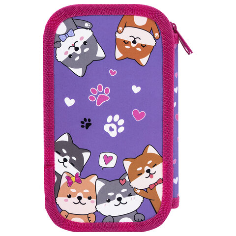 Пенал ЮНЛАНДИЯ, 2 отделения, картон с эффектом soft-touch, 19х11 см, "Best fellows", 273497