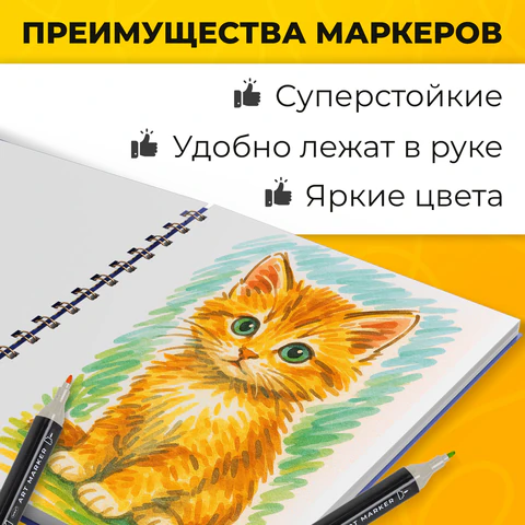 Маркеры для скетчинга двусторонние, НАБОР 60 шт., текстильный чехол, WBZ (ВБЗ), 152574