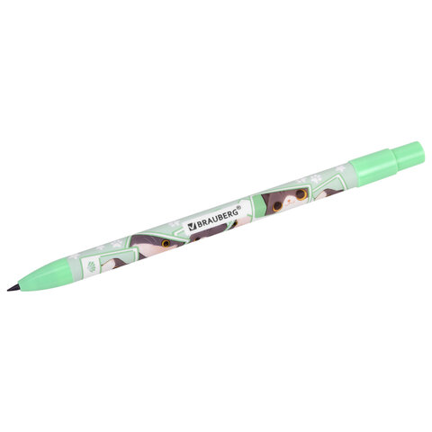 Карандаш механический цанговый 2 мм, с принтом кросс-серия МИЛЫЕ КОТЫ, BRAUBERG, HB, встроенная точилка, корпус ассорти, 182108