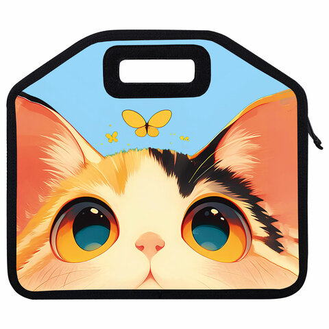 Папка-сумка ЮНЛАНДИЯ, 1 отделение, фетровые ручки, 34х30х11 см, "Cute catcher", 273379