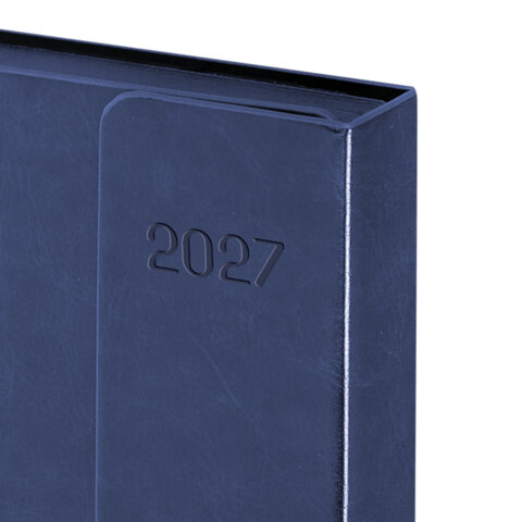Ежедневник датированный 2027, А5, 148х218 мм, GALANT "Magnetic", под кожу, клапан, синий, 118073