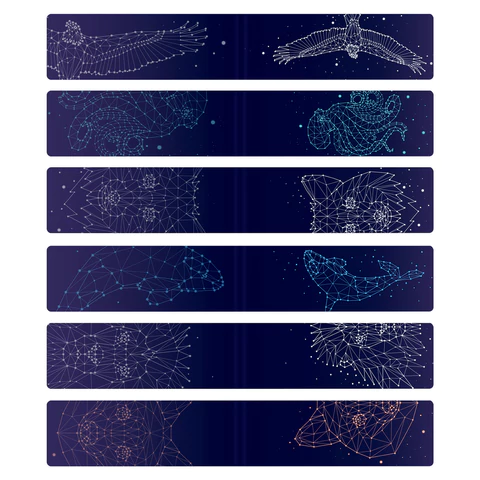 Закладки для книг МАГНИТНЫЕ, "GALAXY", набор 12 шт., 60x20 мм, BRAUBERG, 113171