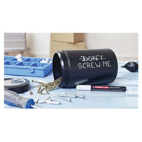 Маркер-краска лаковый EDDING "790", 2-4 мм, БЕЛЫЙ, круглый наконечник, пластиковый корпус, E-790/49