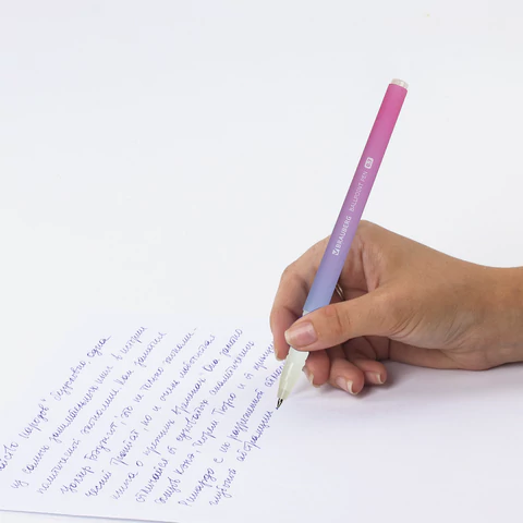 Ручка шариковая BRAUBERG SOFT TOUCH GRIP "GRADE PASTEL", СИНЯЯ, мягкое покрытие, ассорти, узел 0,7 мм, 143711