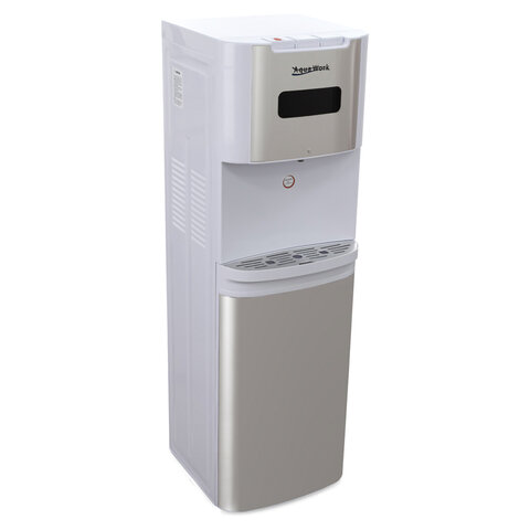 Кулер для воды AQUA WORK QRB-72LDS, напольный, НАГРЕВ/ОХЛАЖДЕНИЕ ЭЛЕКТРОННОЕ, таймер, бутыль снизу, белый, 33352