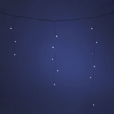 Электрогирлянда-бахрома уличная 25х0,7 м, 400 LED, холодный белый, 220 V, контроллер, ЗОЛОТАЯ СКАЗКА, 592552