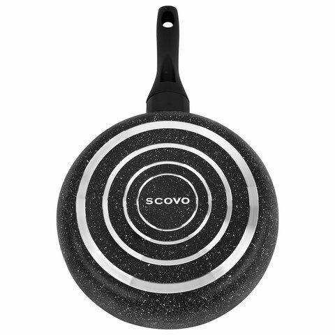 Сковорода 24 см, антипригарное покрытие, soft-touch ручка, SCOVO "Hi-Black", HB-003