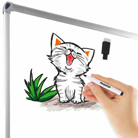 Маркеры стираемые 2 мм на магните со стирателем для белой доски и планера НАБОР 8 ЦВЕТОВ, ПИФАГОР, 152562