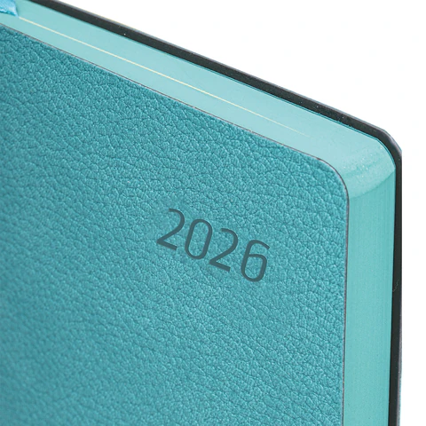 Ежедневник датированный 2026 А5 138x213 мм, BRAUBERG "Stylish", под кожу, гибкий, бирюзовый, 117098
