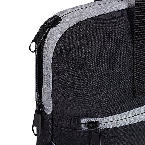 Сумка для документов STAFF DELEGATE на молнии, два кармана, полиэстер, черная/серая, 30х34х2 см, 272619