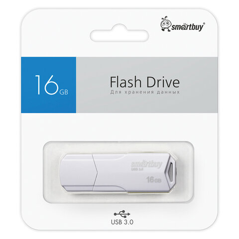 Флеш-диск 16 GB SMARTBUY Clue USB 2.0, белый, SB16GBCLU-W