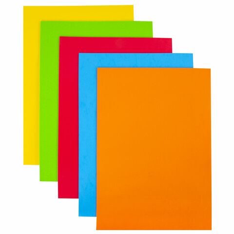 Пористая резина/фоамиран А3, 2 мм, НАБОР, 5 листов, 5 цветов, яркие цвета, ОСТРОВ СОКРОВИЩ, 660618