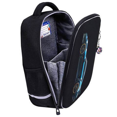 Ранец BRAUBERG LIGHT, 1 отделение, с брелком, Vertical car, 36х26х13 см, 273110