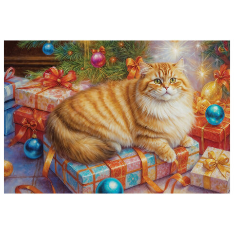 Пазл картонный НОВОГОДНИЙ 260 элементов АССОРТИ, 220х330 мм, HATBER