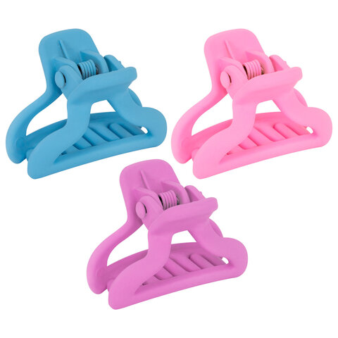 Крабы для волос НАБОР 6 шт., 2,5 см, soft touch, АССОРТИ, MONTE VITA (МОНТЕ ВИТА), 457029