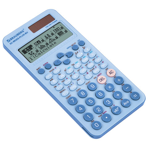 Калькулятор инженерный BRAUBERG SC-991ES-PLUS-BU (164х80 мм), 552 функции, 10+2 разряда, ГОЛУБОЙ, 272653