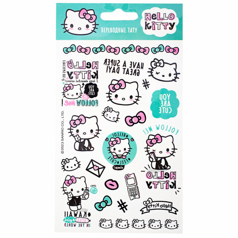 Наклейки-тату переводные АССОРТИ, ЦВЕТНЫЕ, 11х20 см, PY