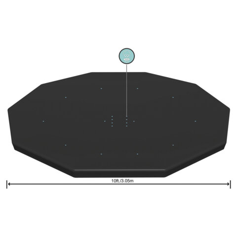 Тент для бассейнов каркасных и с надувным бортом "Fast Set", диаметр 305 см (D 305 см), BESTWAY, 58036